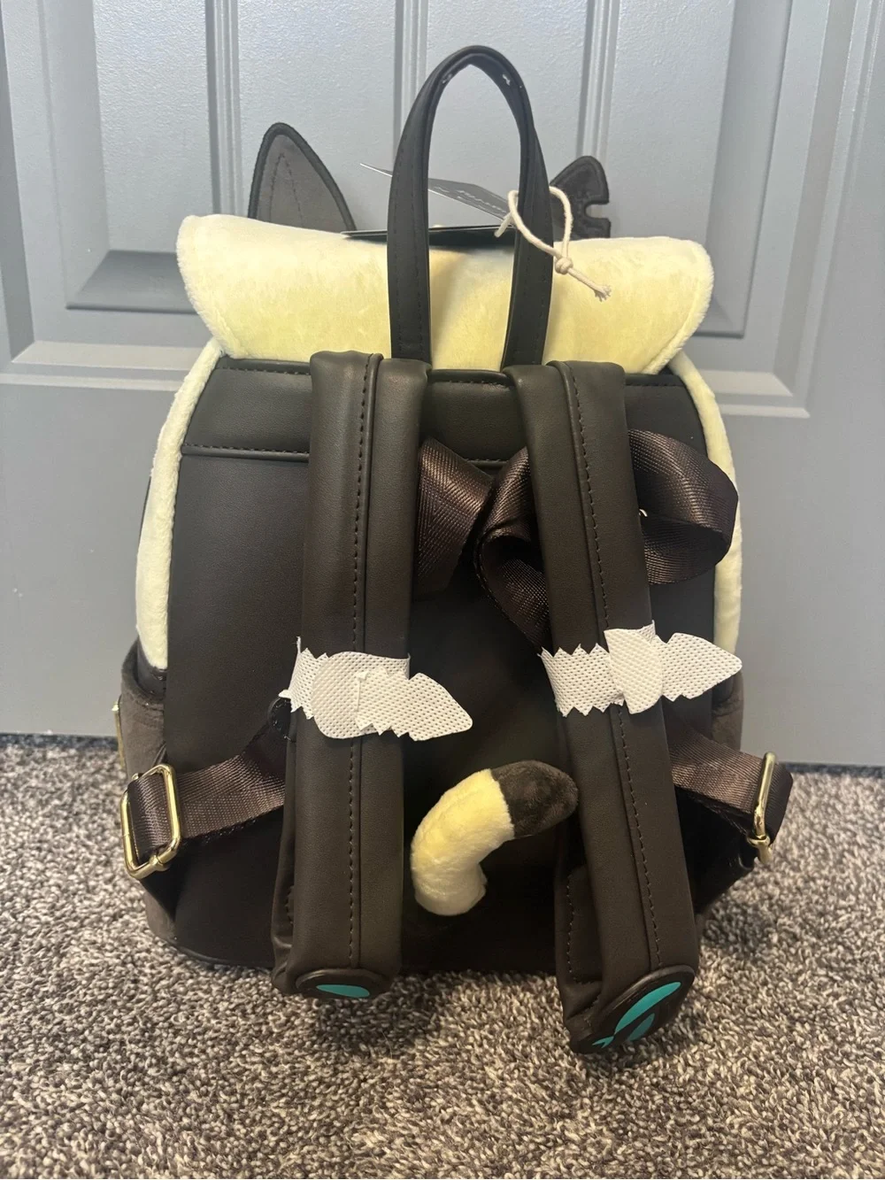 Loungefly Luca Machiavelli Plush Backpack - Cream and brown